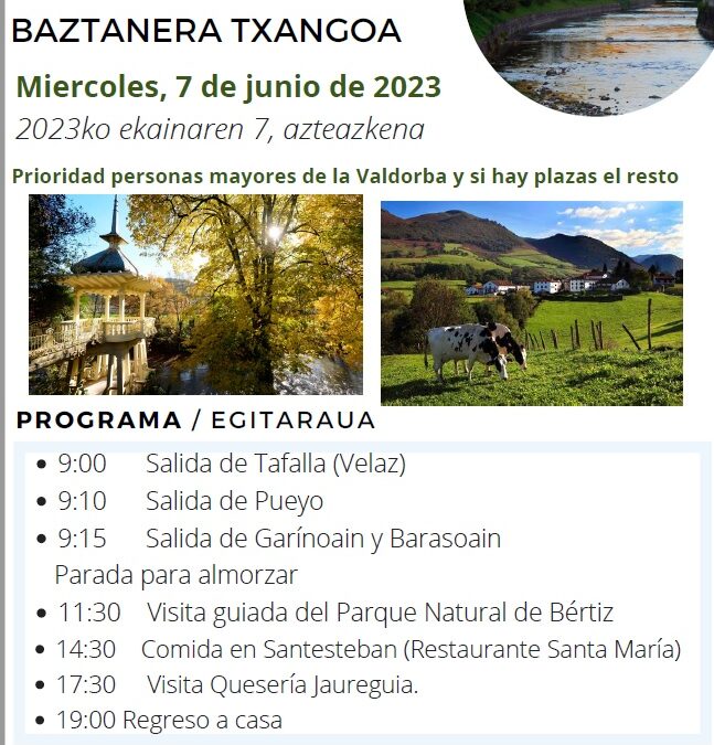 7 junio Excursión al Baztán